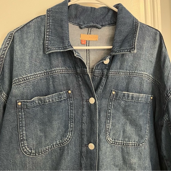 Anthropologie Pilcro Oversized Draped Denim Duster, size Medium - Picture 13 of 16